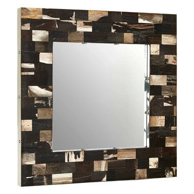 Relic Square Petrified Wood Wall Mirror - Image 5