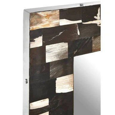 Relic Square Petrified Wood Wall Mirror - Image 7