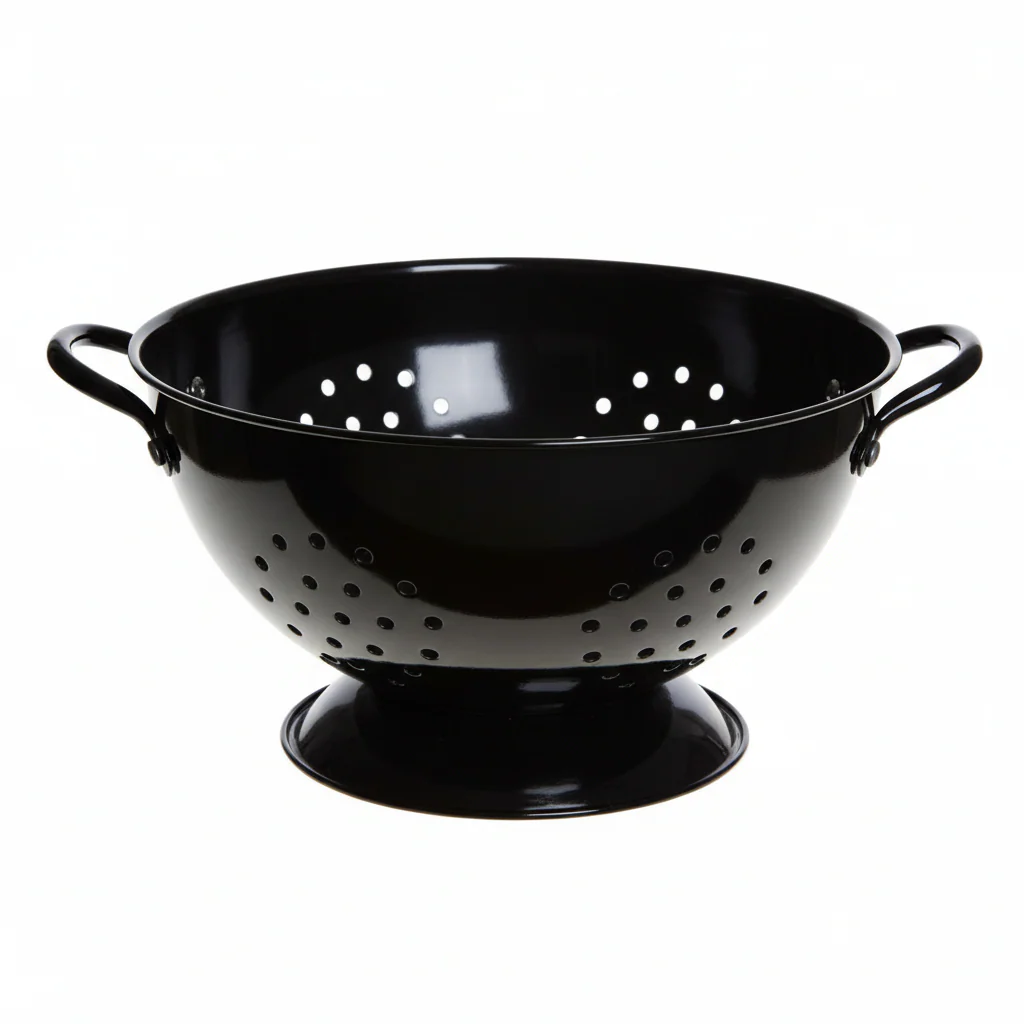 Retro Black Enamel Colander