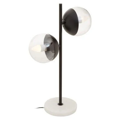 Revive Black Finish Metal 2 Light Table Lamp - Image 5