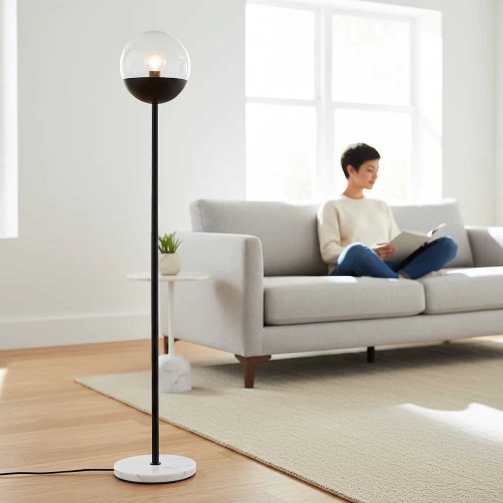 Revive Black Finish Metal Floor Lamp - Image 2