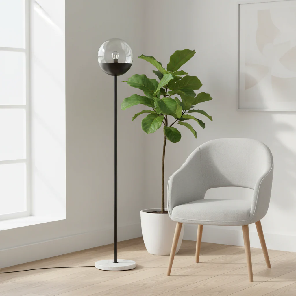 Revive Black Finish Metal Floor Lamp - Image 3
