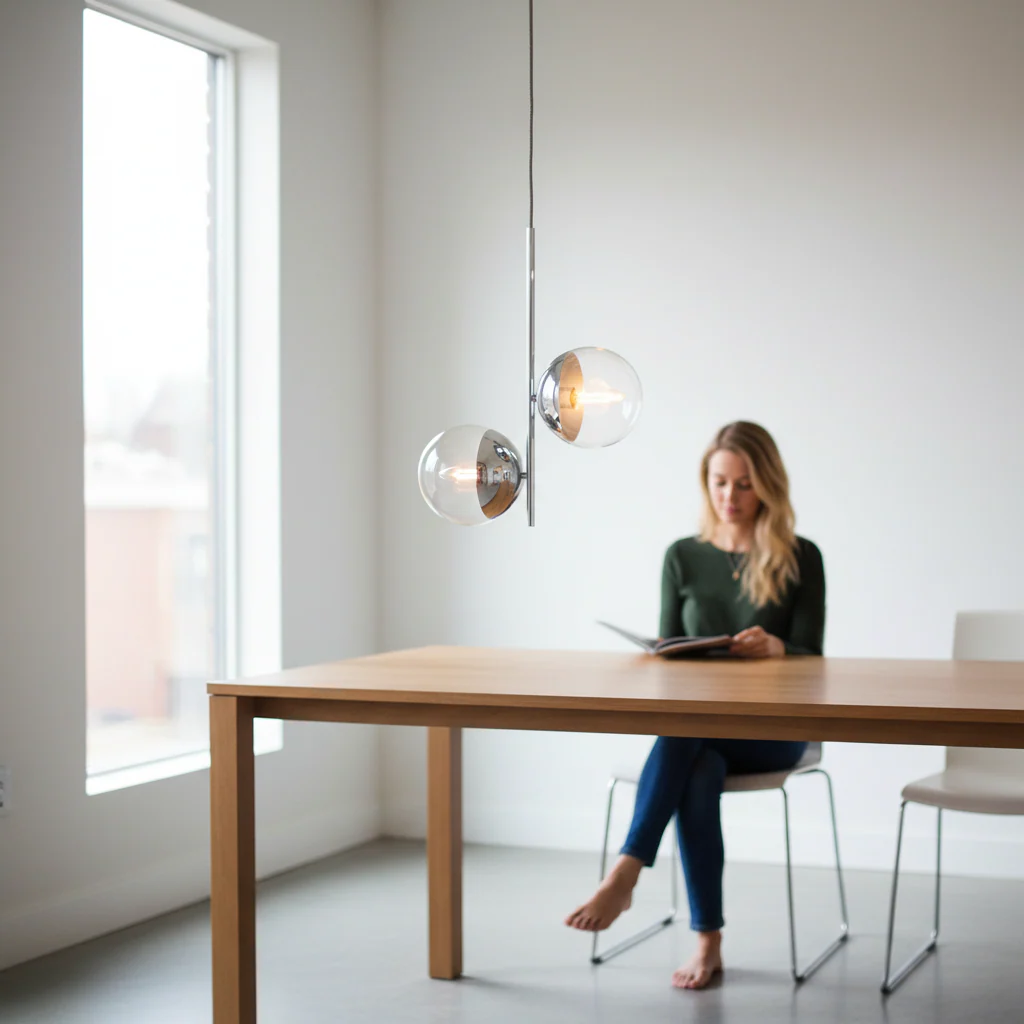 Revive Chrome Finish 2 Bulb Pendant Light - Image 2