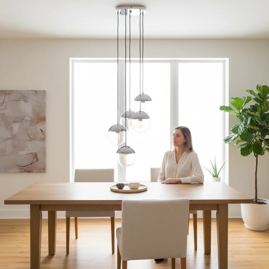 Revive Chrome Finish Five Pendant Lights - Image 2