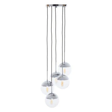 Revive Chrome Finish Five Pendant Lights - Image 5