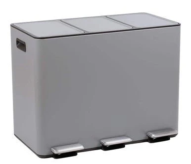 Rex 45L Matte Grey 3 Compartment Recycle Bin - Image 5