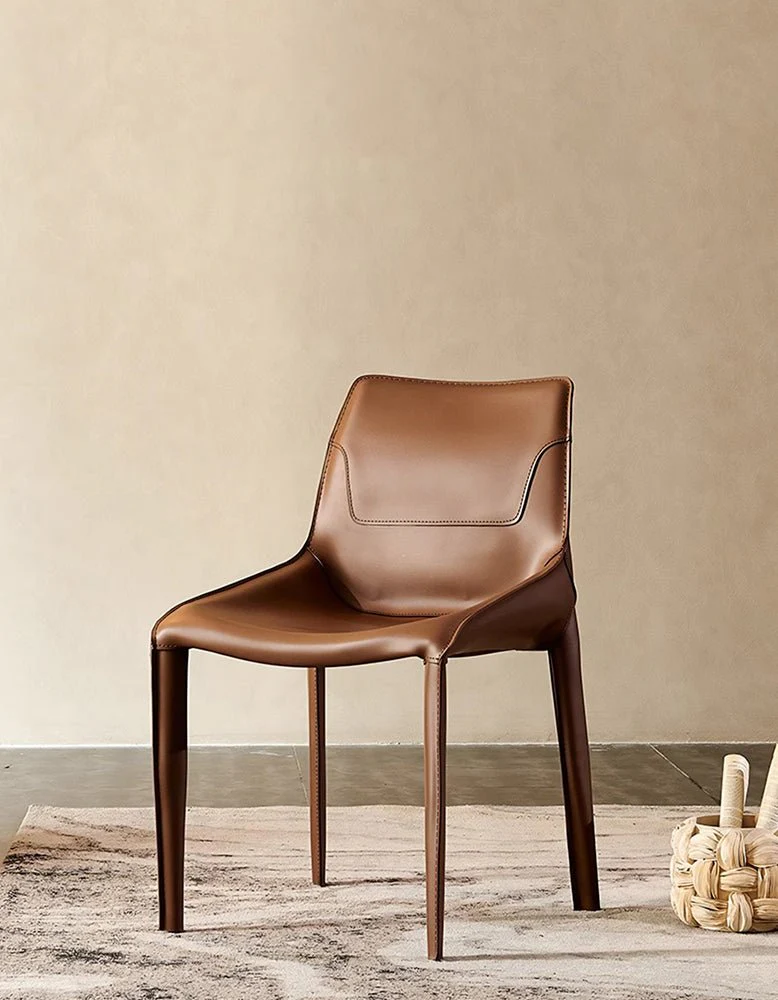Rinaldi Modern Dining Chair, Real Leather - Image 4