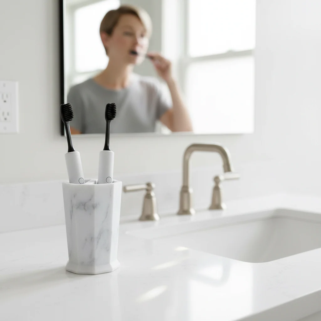 Riviera Two Compartment Toothbrush Holder - Image 2