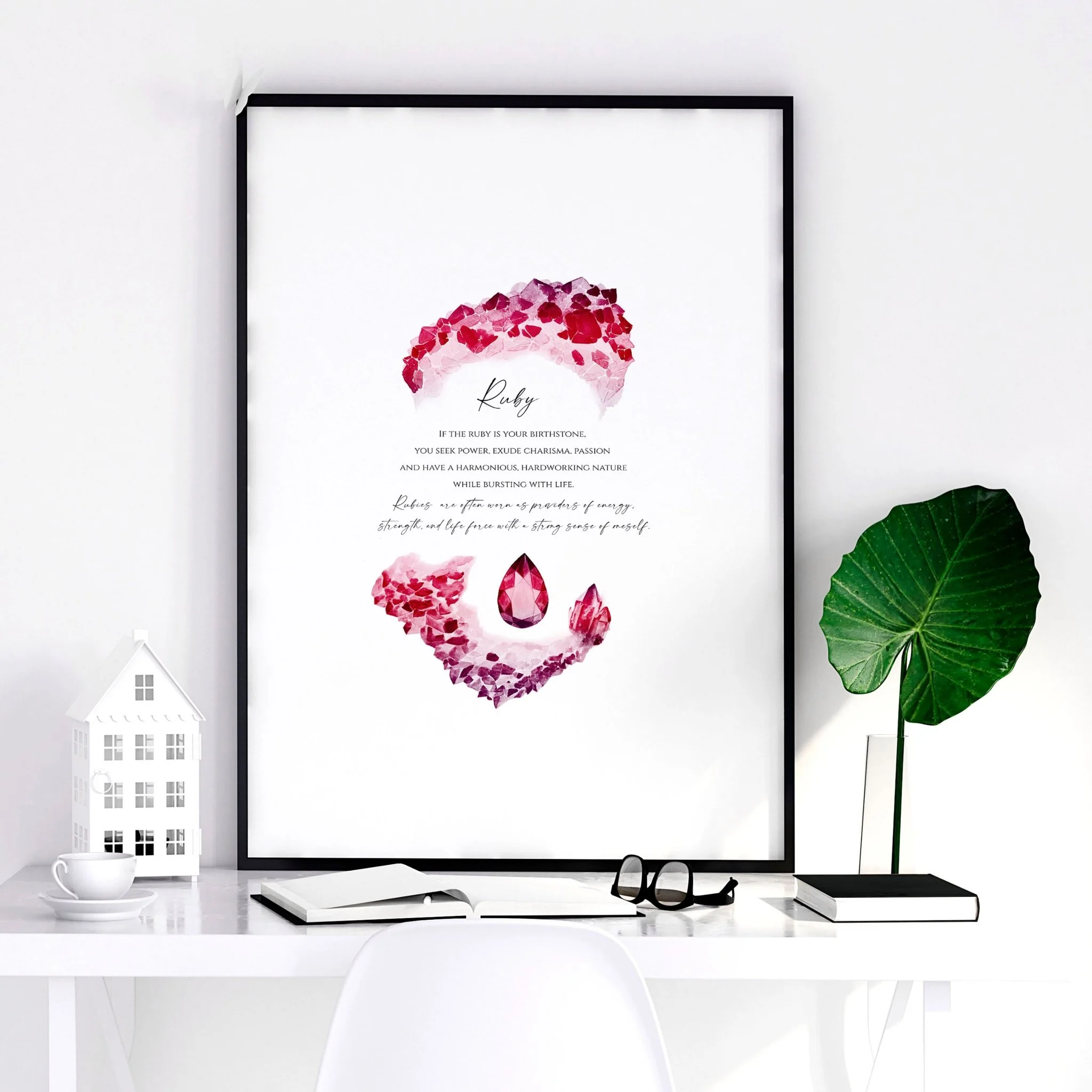 Ruby Birthstone significance framed wall art print - Image 3