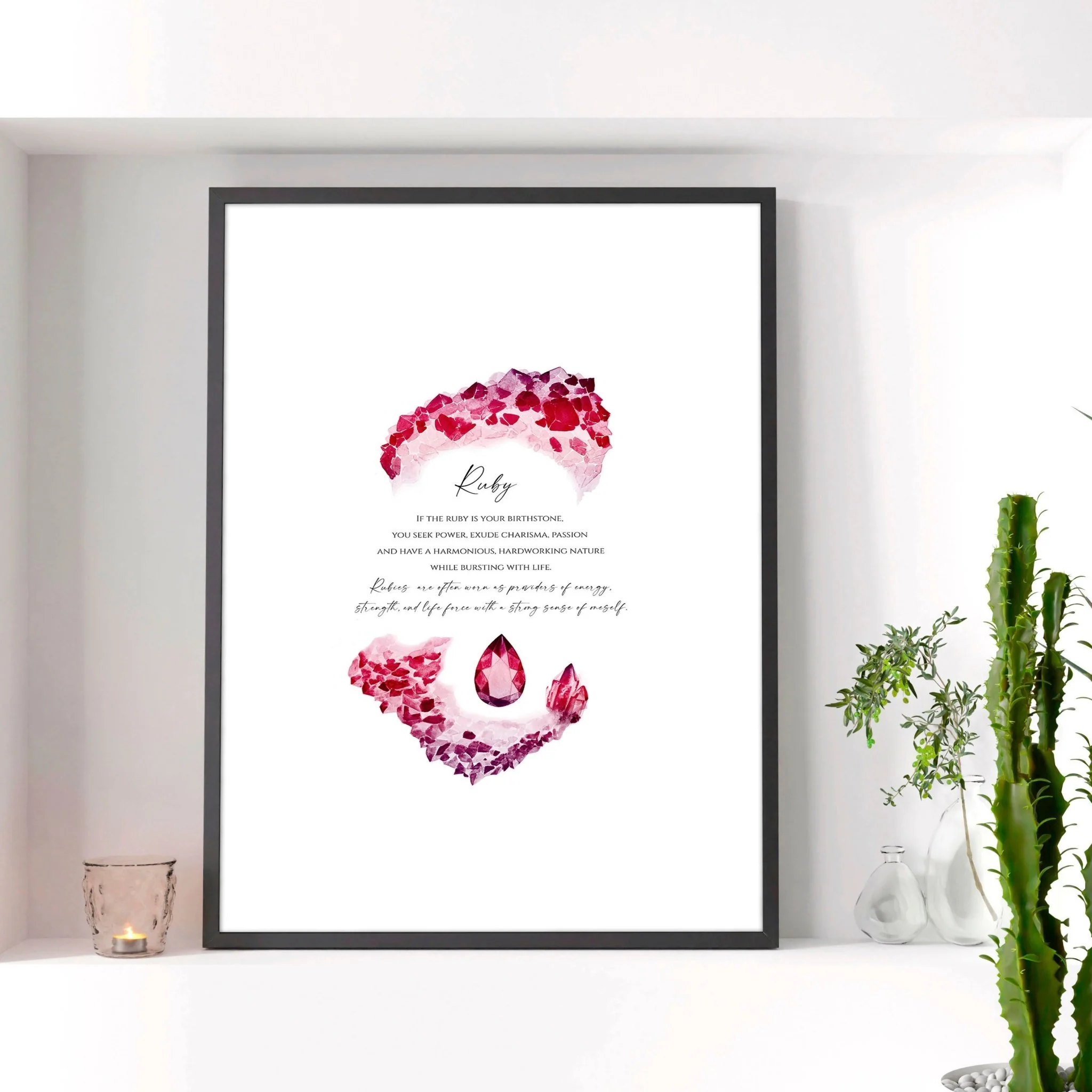 Ruby Birthstone significance framed wall art print - Image 6
