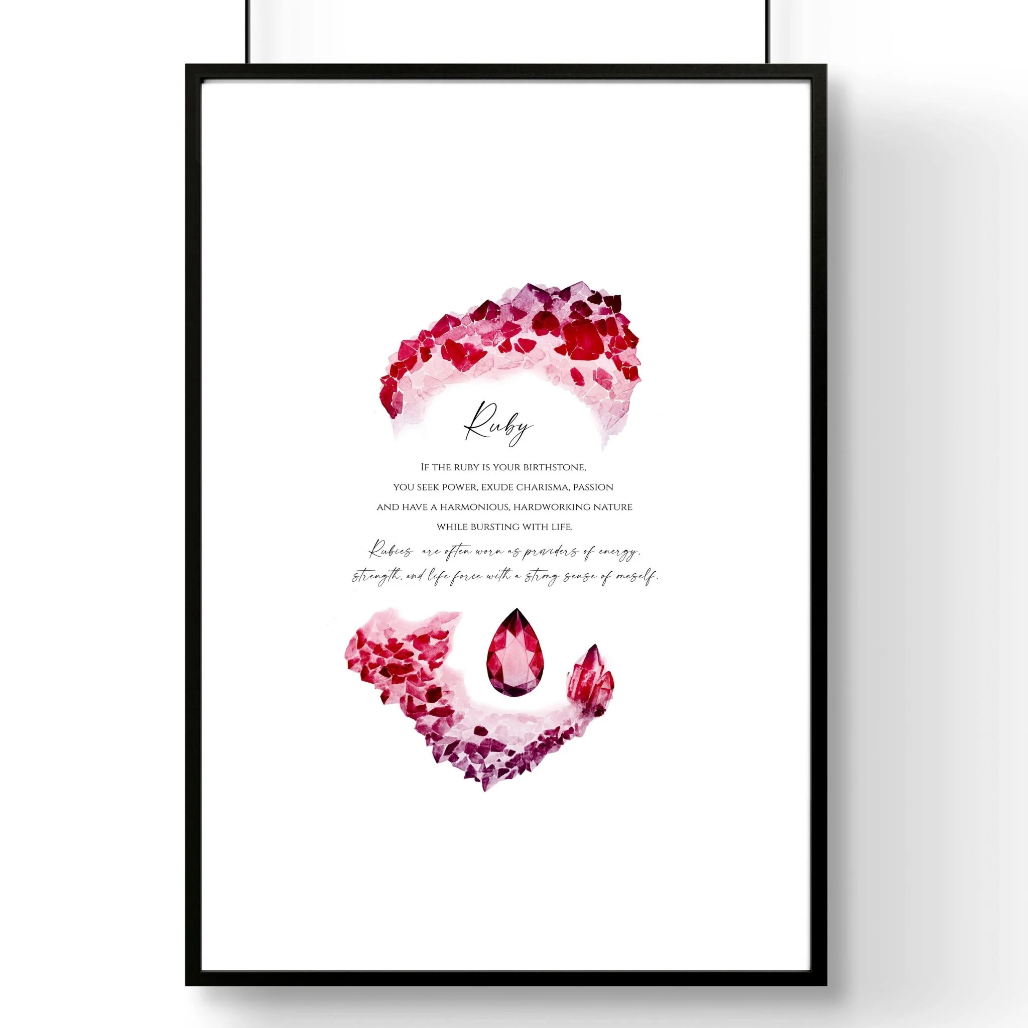 Ruby Birthstone significance framed wall art print - Image 7