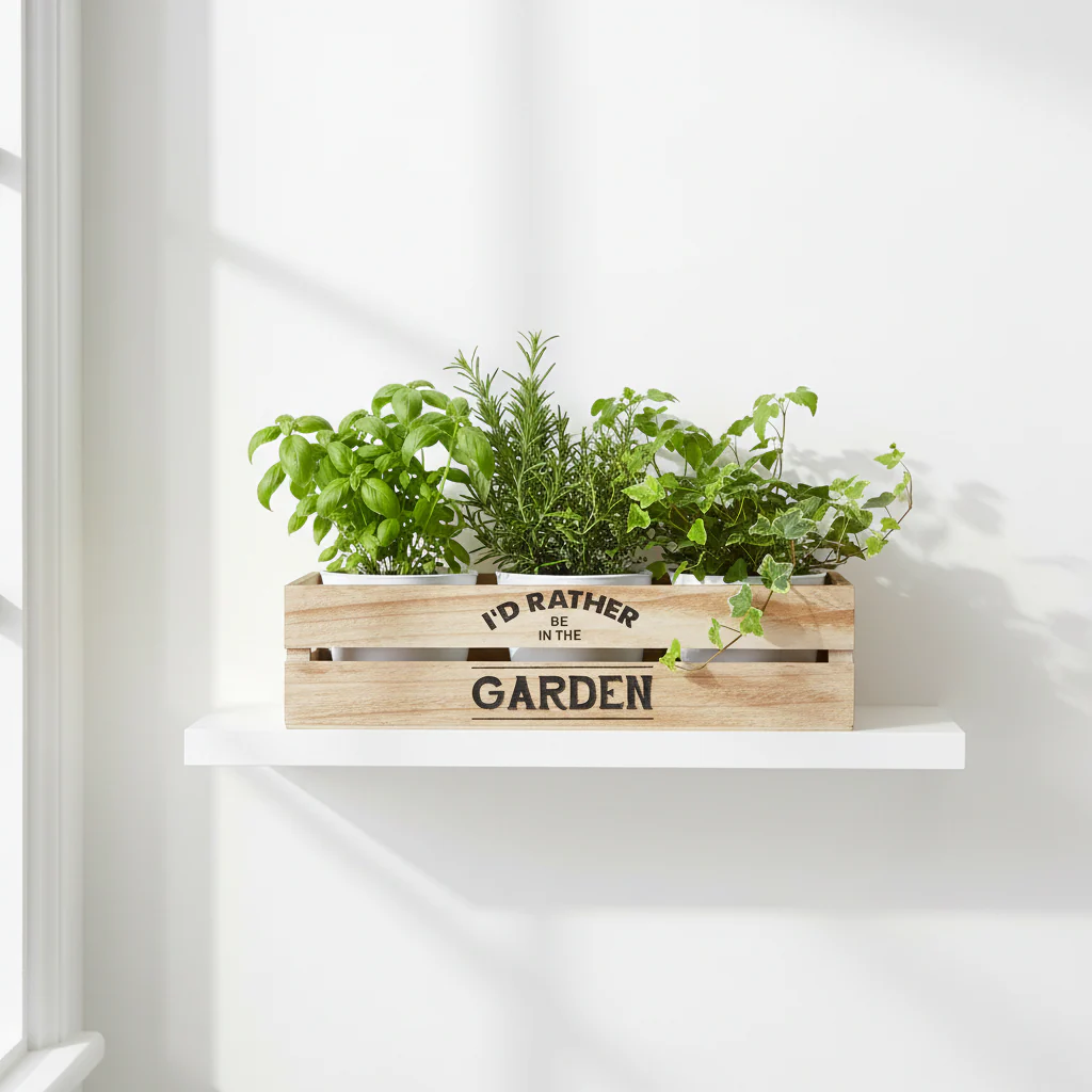 Rustic Natural Planter And Herb Crate - Image 3