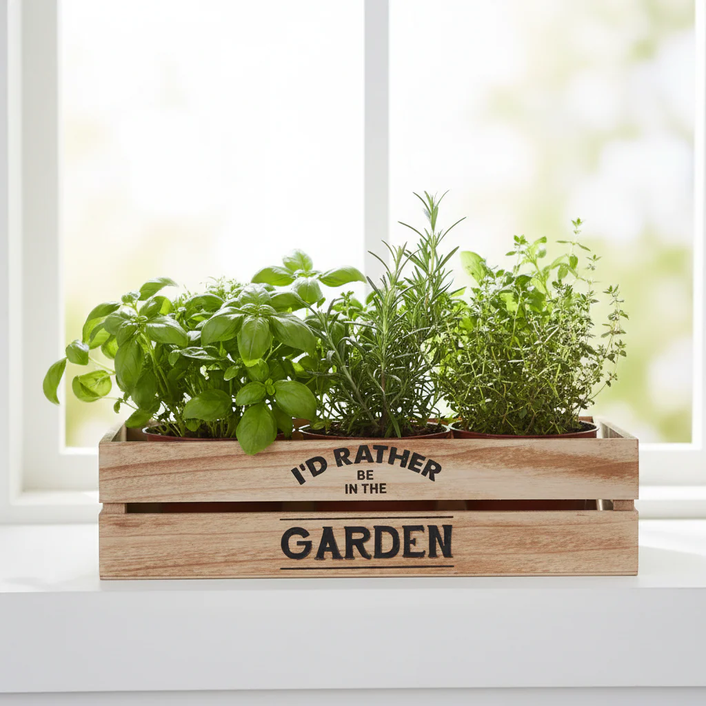 Rustic Natural Planter And Herb Crate - Image 4