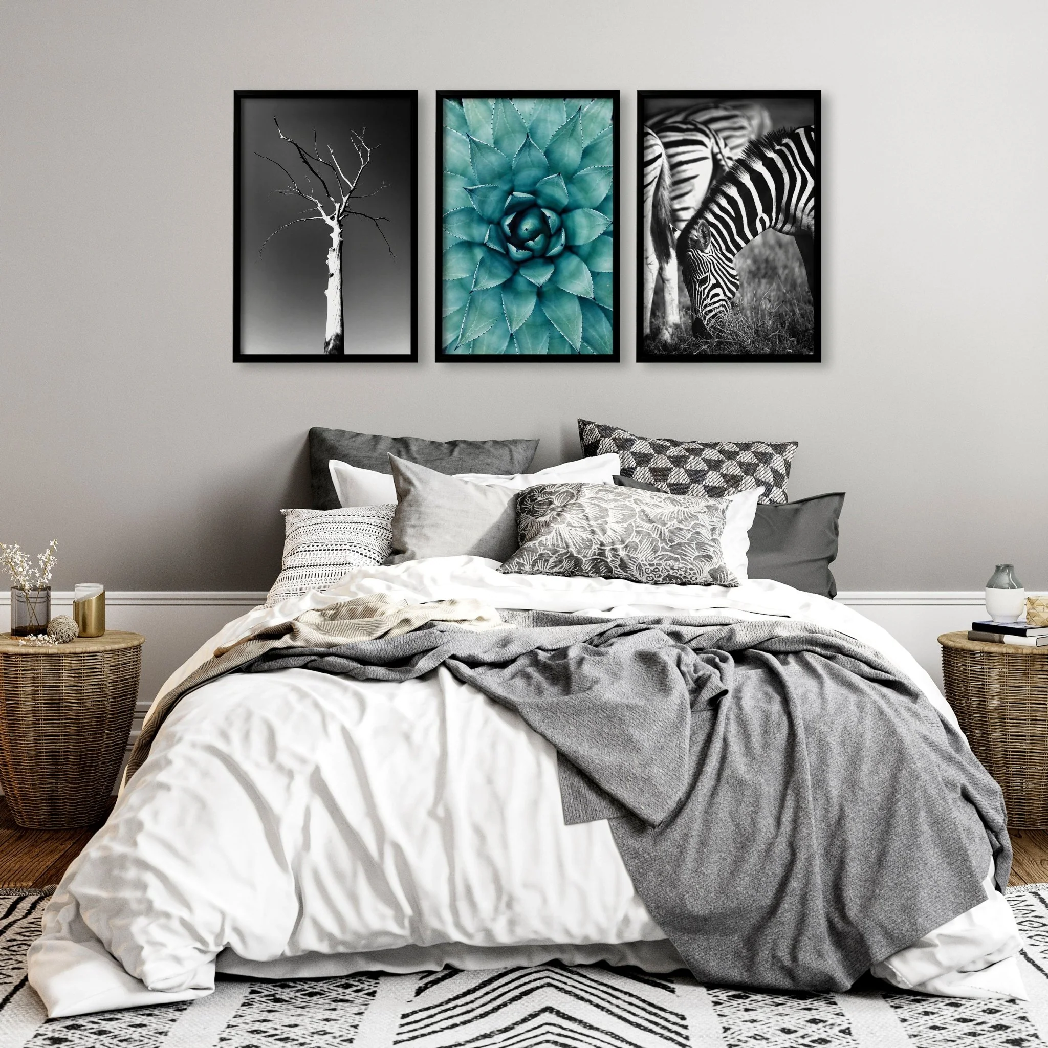 Safari Bedroom | Set of 3 African Wildlife Wall art Prints - Image 4