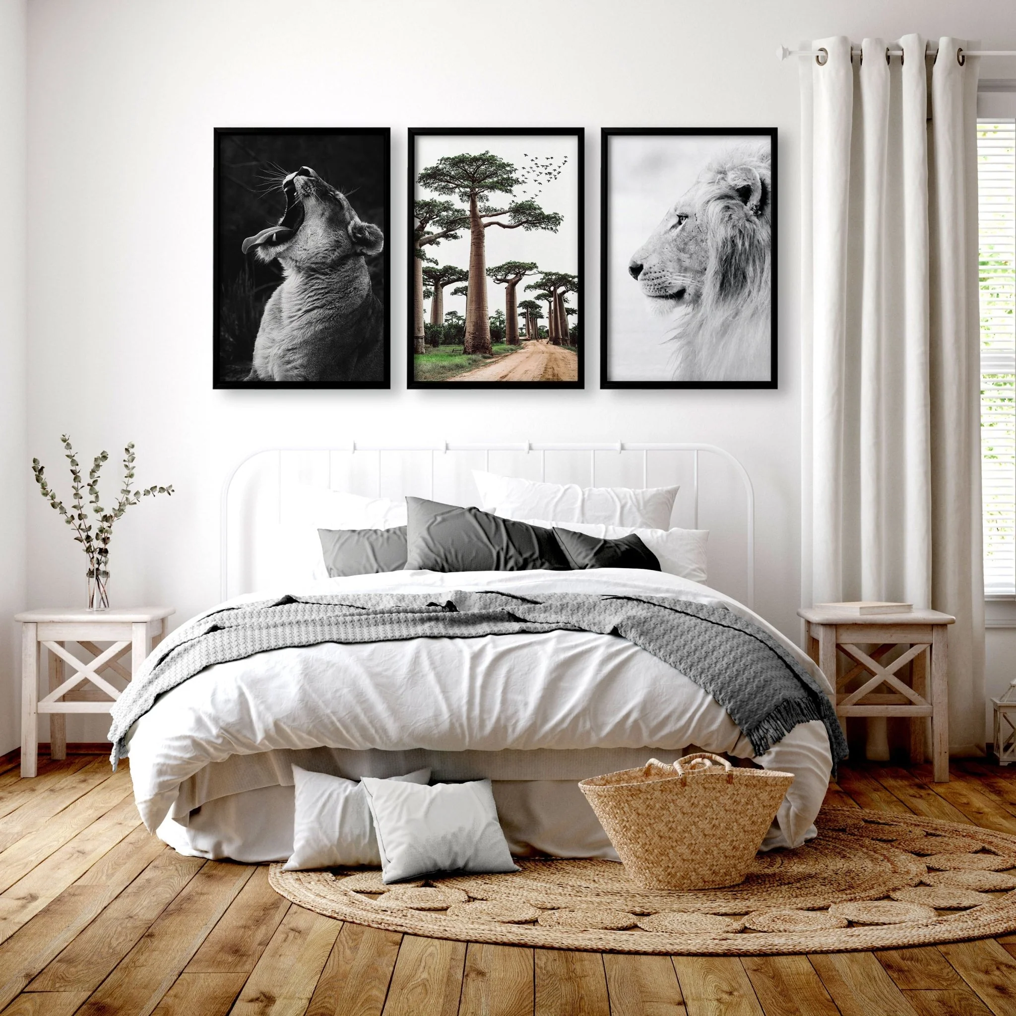 Safari Bedrooms | Set of 3 African Wildlife Wall art Prints - Image 5