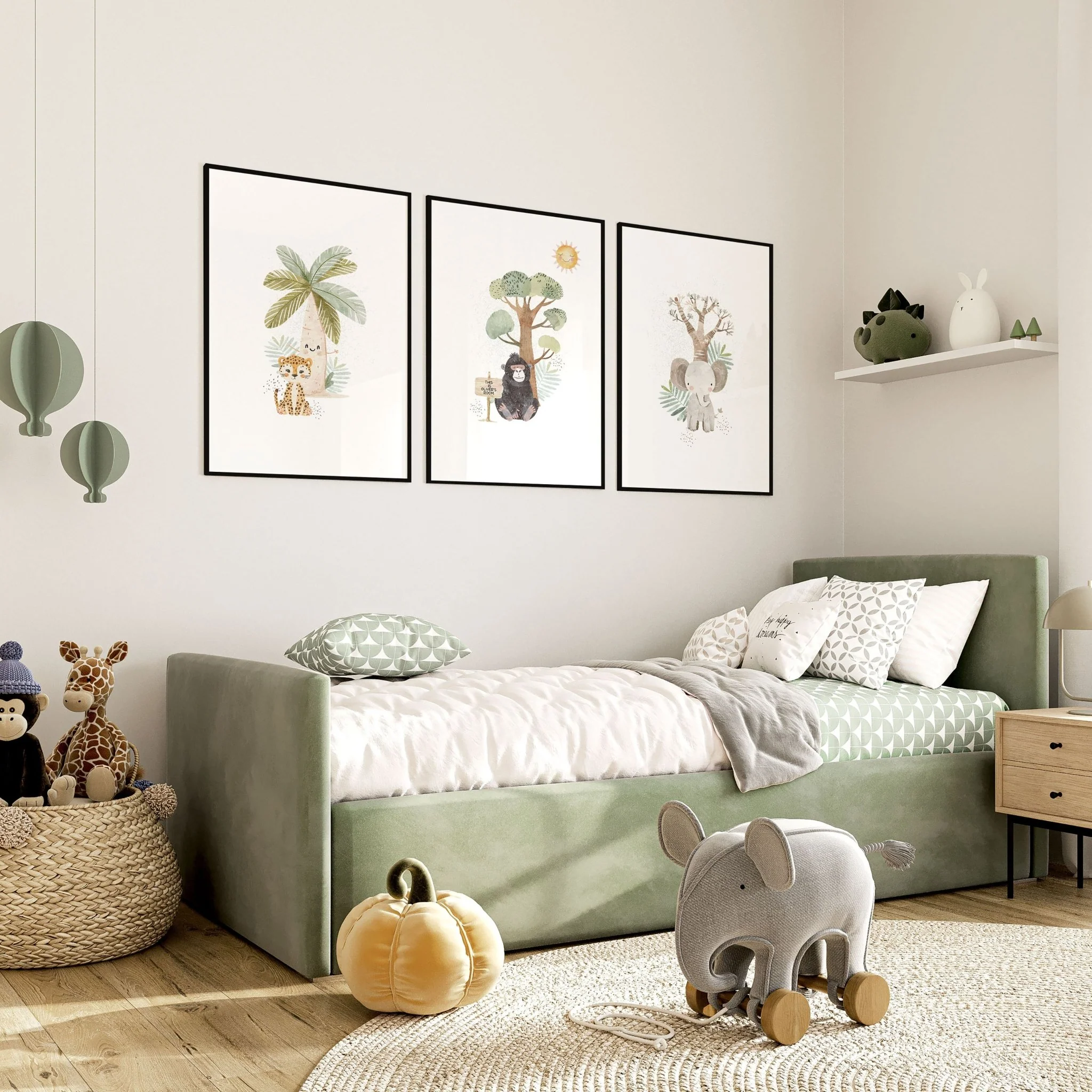 Safari Wall Art For Nursery | Set of 3 wall art prints - Image 3