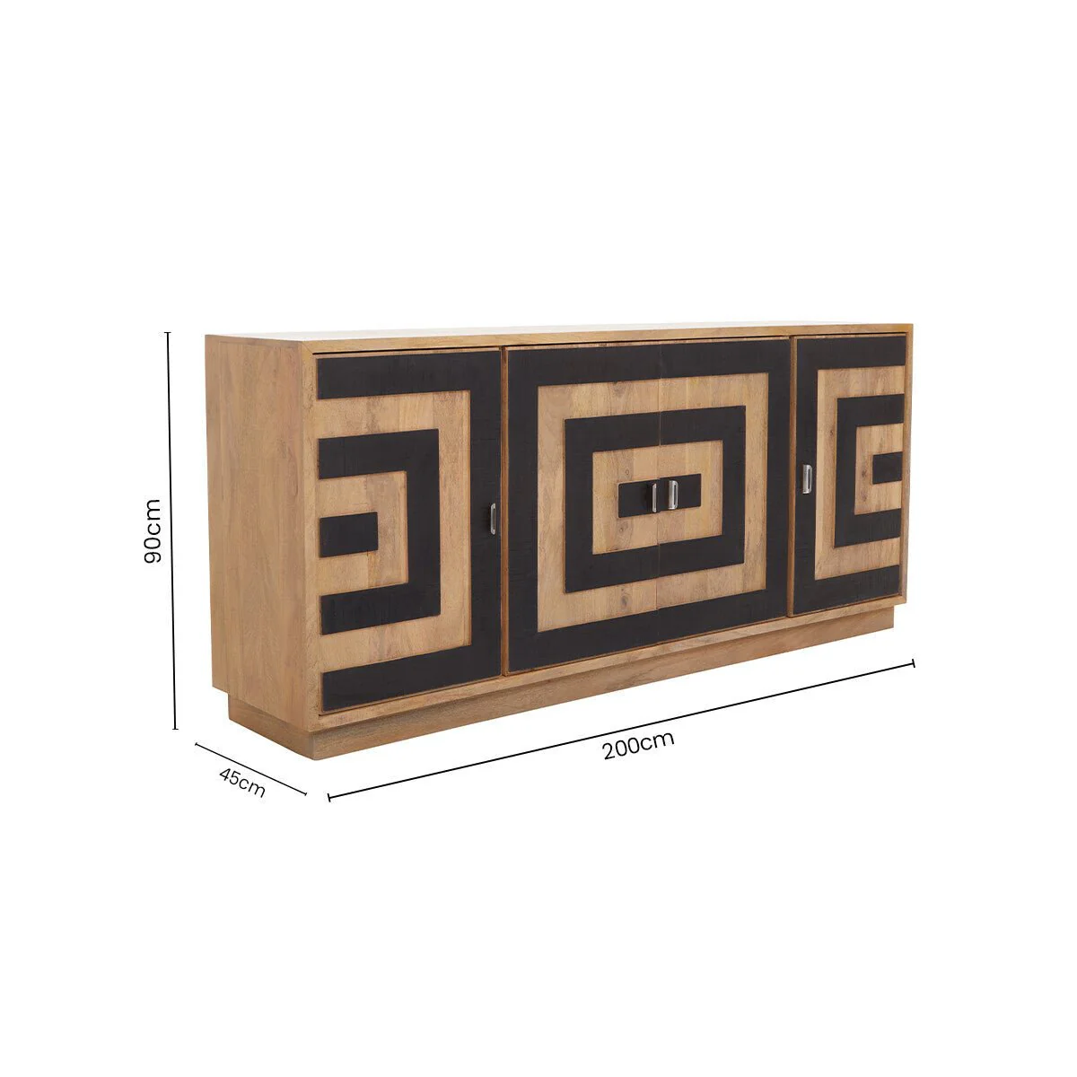 Salem 4 Door Mango Wood Sideboard - Image 18