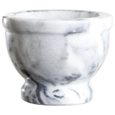 Salerno Grey Marble Mortar And Pestle With Rim - Image 5