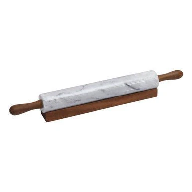 Salerno White Marble Rolling Pin With Wooden Handles - Image 7