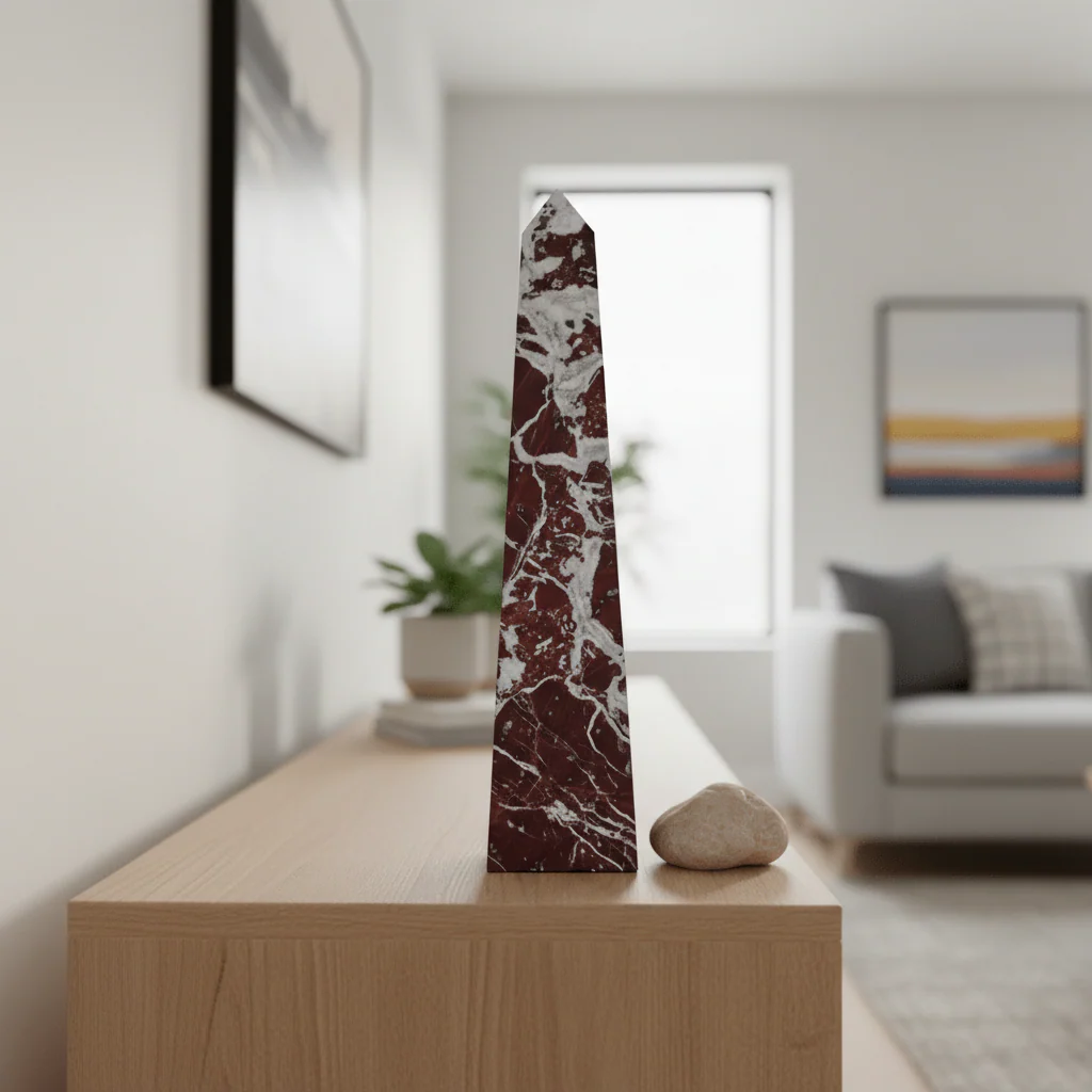 Salmo Large Red Marble Obelisk - Image 4