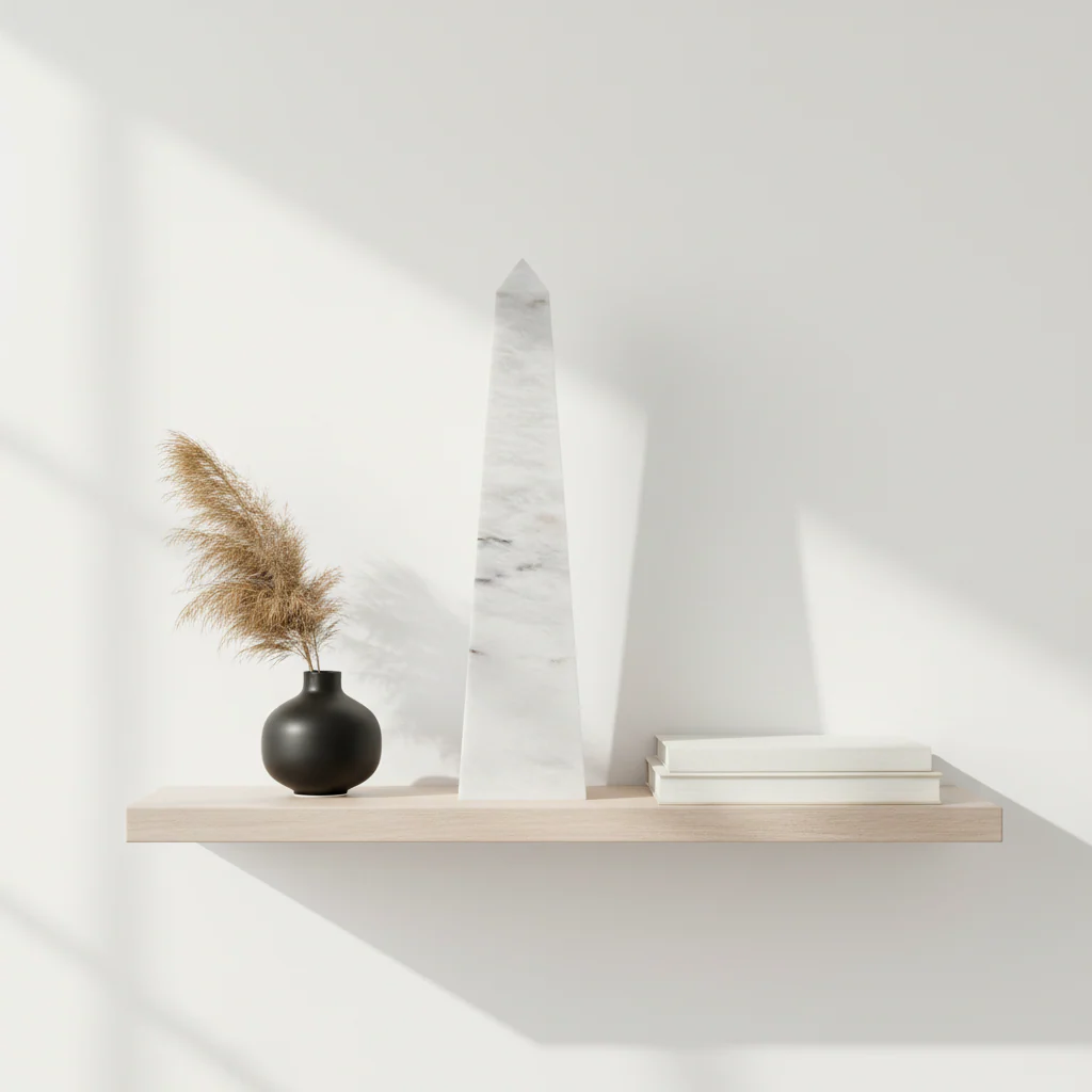 Salmo Large White Marble Obelisk - Image 4