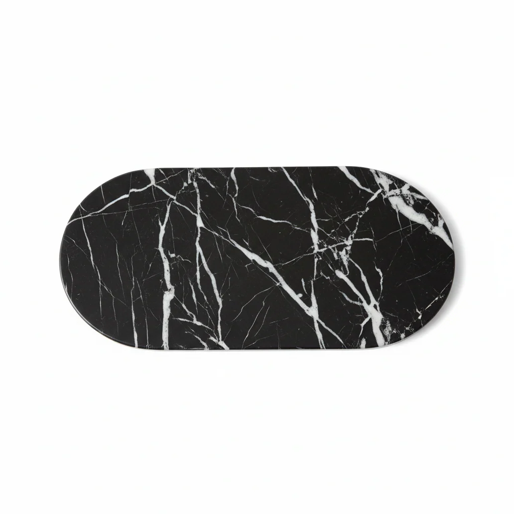 Salmo Oval Black Marble Serving Board
