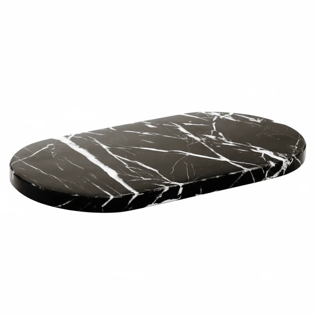 Salmo Oval Black Marble Serving Board - Image 7