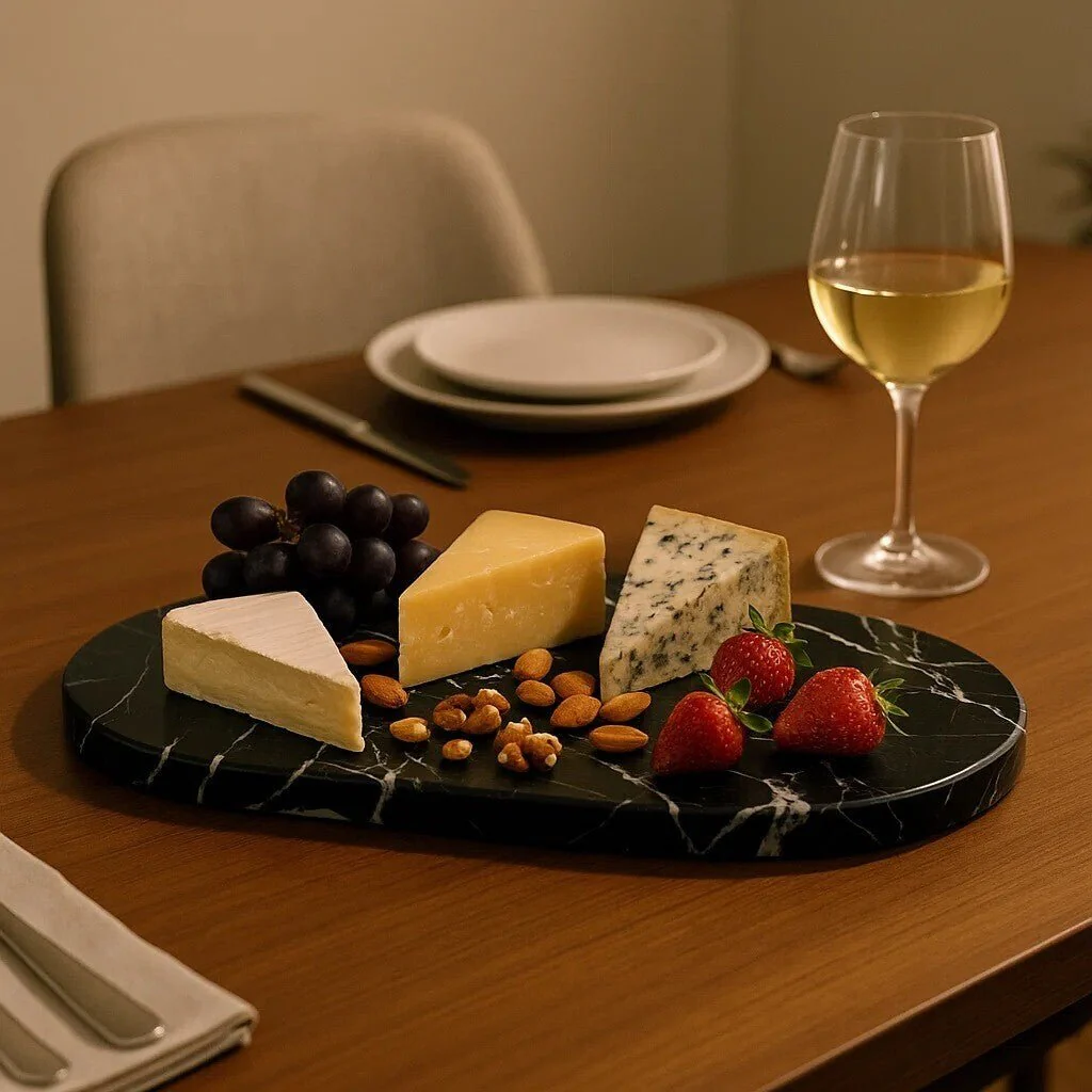 Salmo Oval Black Marble Serving Board - Image 8