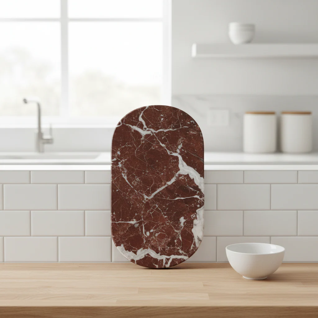Salmo Oval Red Marble Serving Board - Image 3