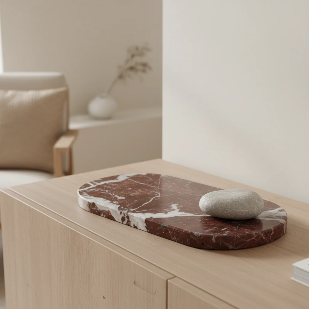 Salmo Oval Red Marble Serving Board - Image 4