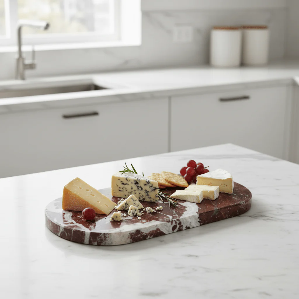 Salmo Oval Red Marble Serving Board - Image 5