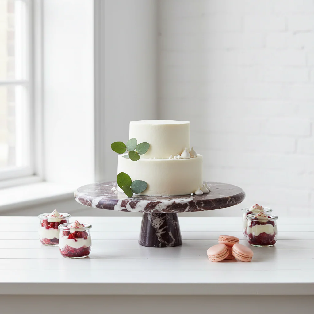 Salmo Red Marble Cake Stand - Image 3
