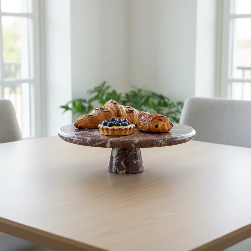 Salmo Red Marble Cake Stand - Image 4