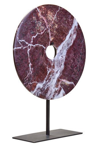 Salmo Small Round Red Marble Disc Sculpture - Image 8