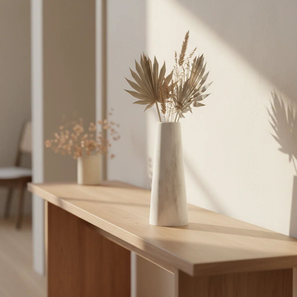 Salmo White Marble Tapered Vase - Image 4