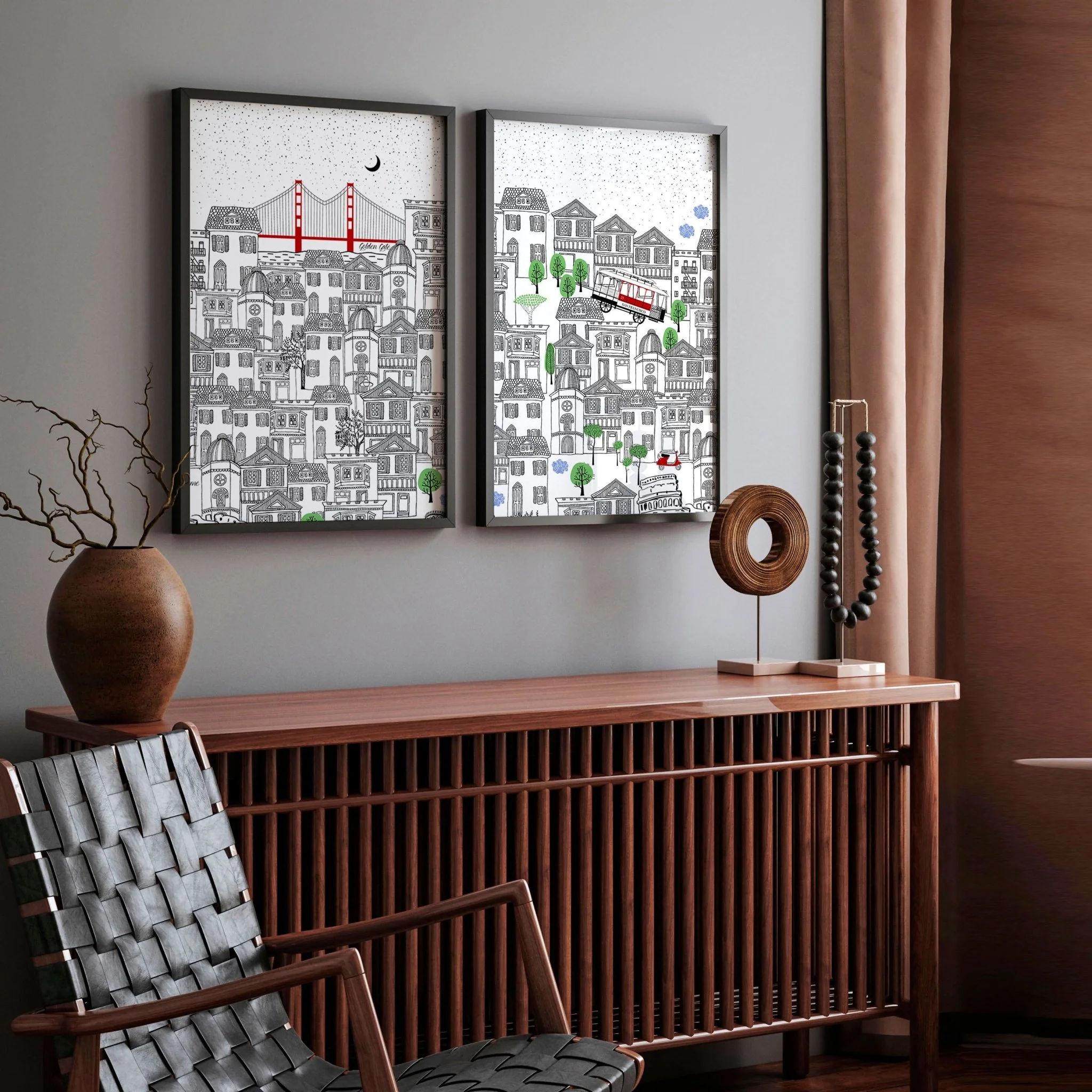 San Francisco print | Set of 2 wall art travel posters - Image 3
