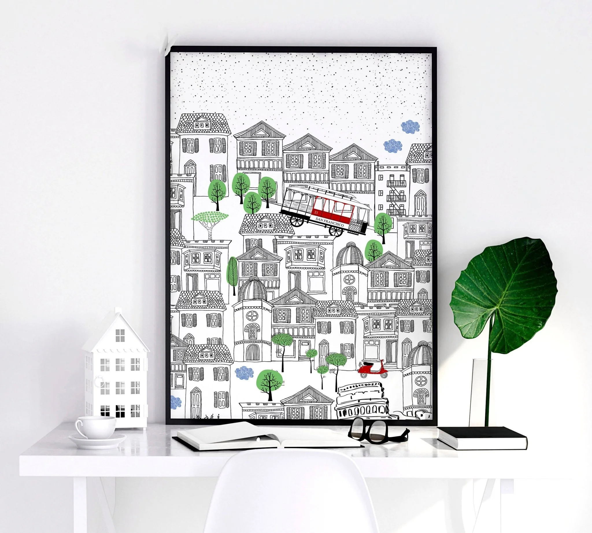 San Francisco print | Set of 2 wall art travel posters - Image 5