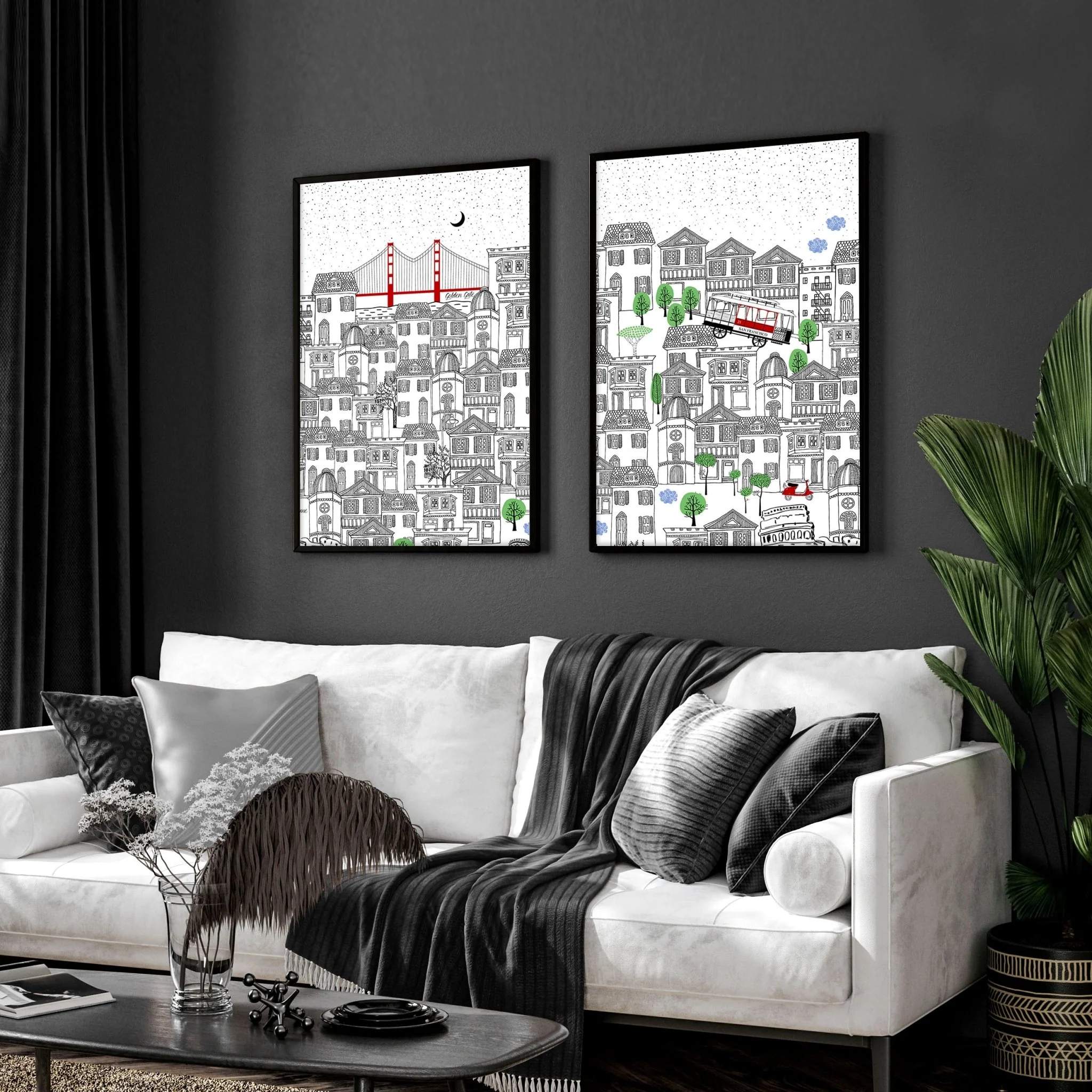 San Francisco print | Set of 2 wall art travel posters - Image 6