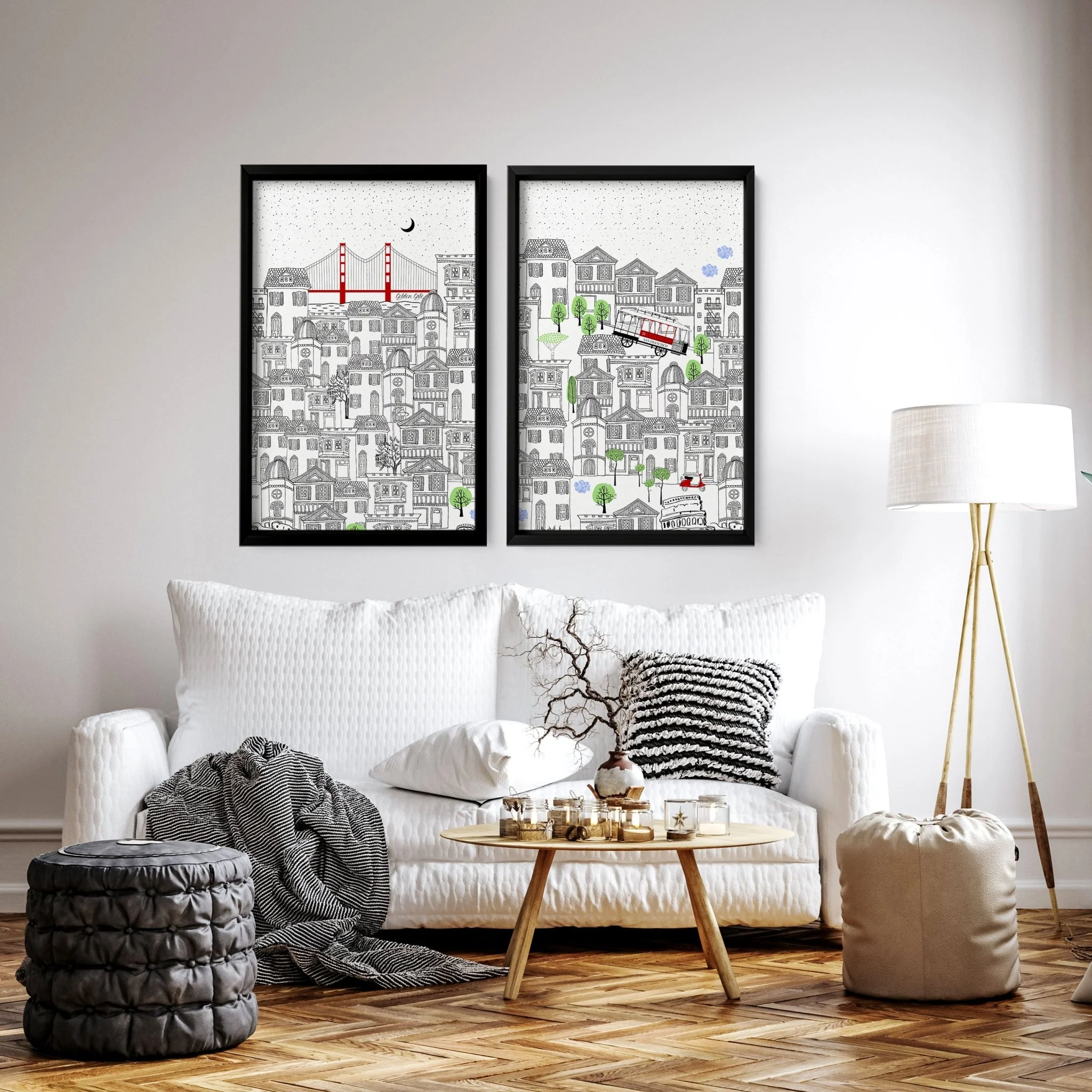 San Francisco print | Set of 2 wall art travel posters - Image 7