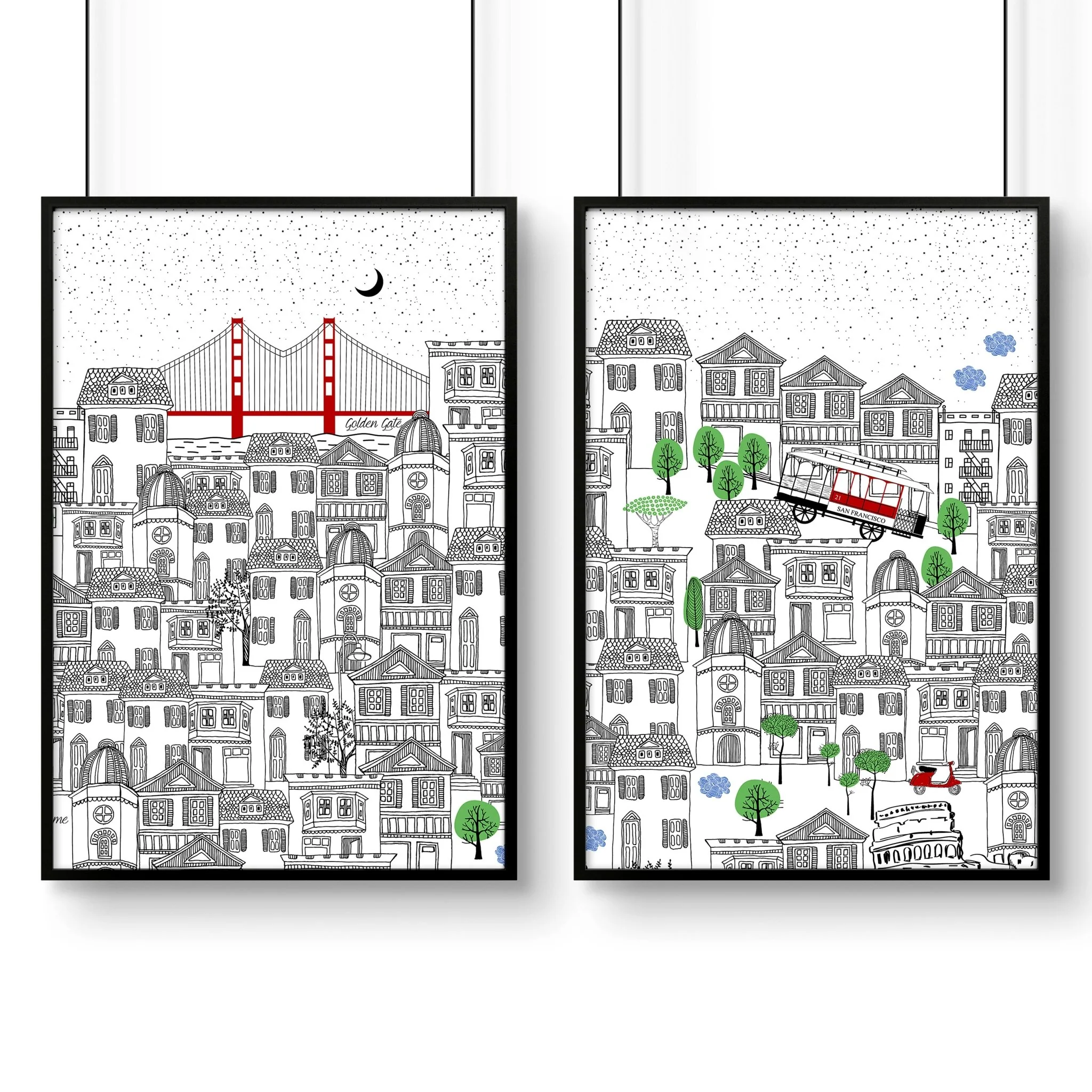 San Francisco print | Set of 2 wall art travel posters - Image 8