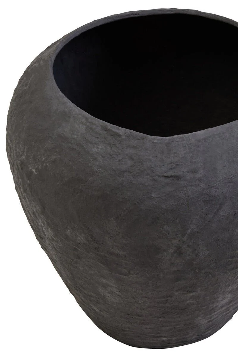Sanai Cotton Mache Large Black Planter - Image 8