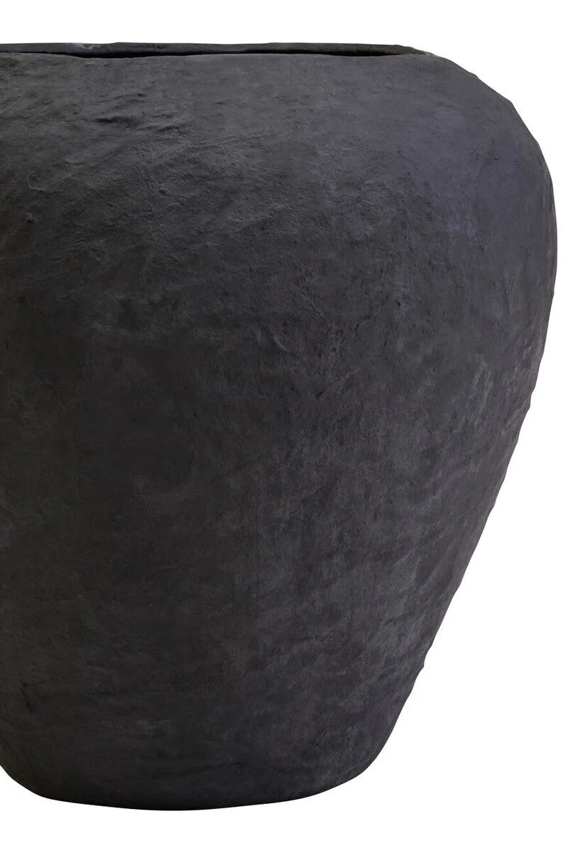 Sanai Cotton Mache Large Black Planter - Image 9