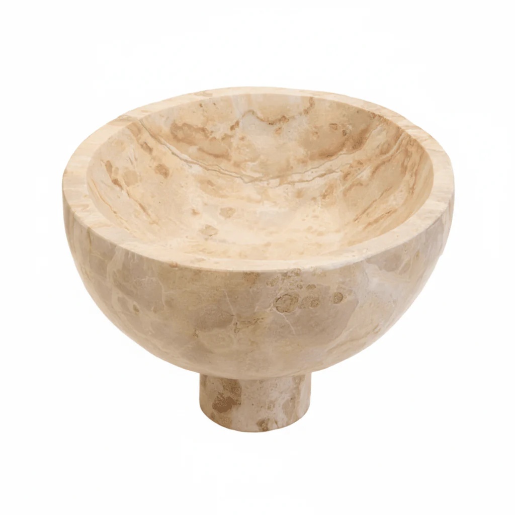 Santino Chocolate Marble Pedestal Bowl - Image 5