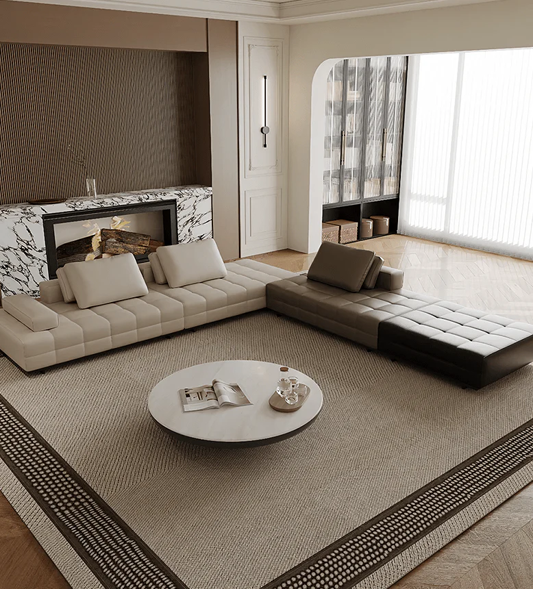 Santos L Shape Sofa, Three Seater Sofa, Nappa Real Leather - Image 12
