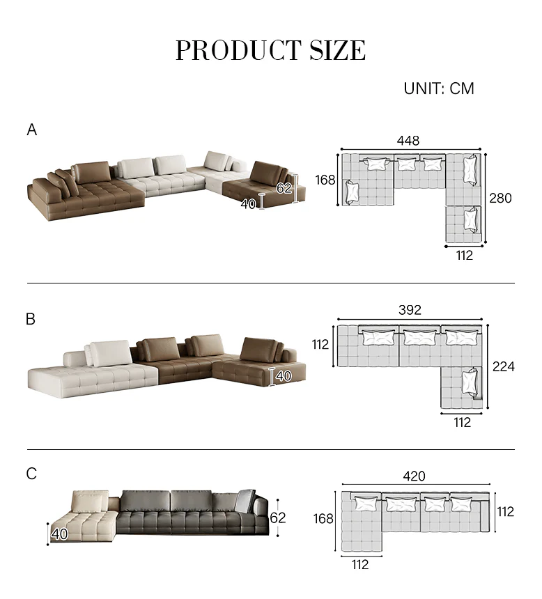 Santos L Shape Sofa, Three Seater Sofa, Nappa Real Leather - Image 13