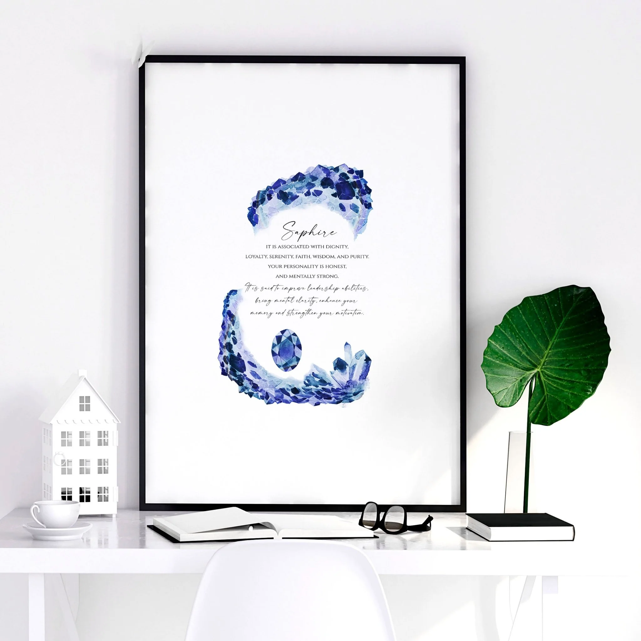 Sapphire Birthstone wall art print - Image 5