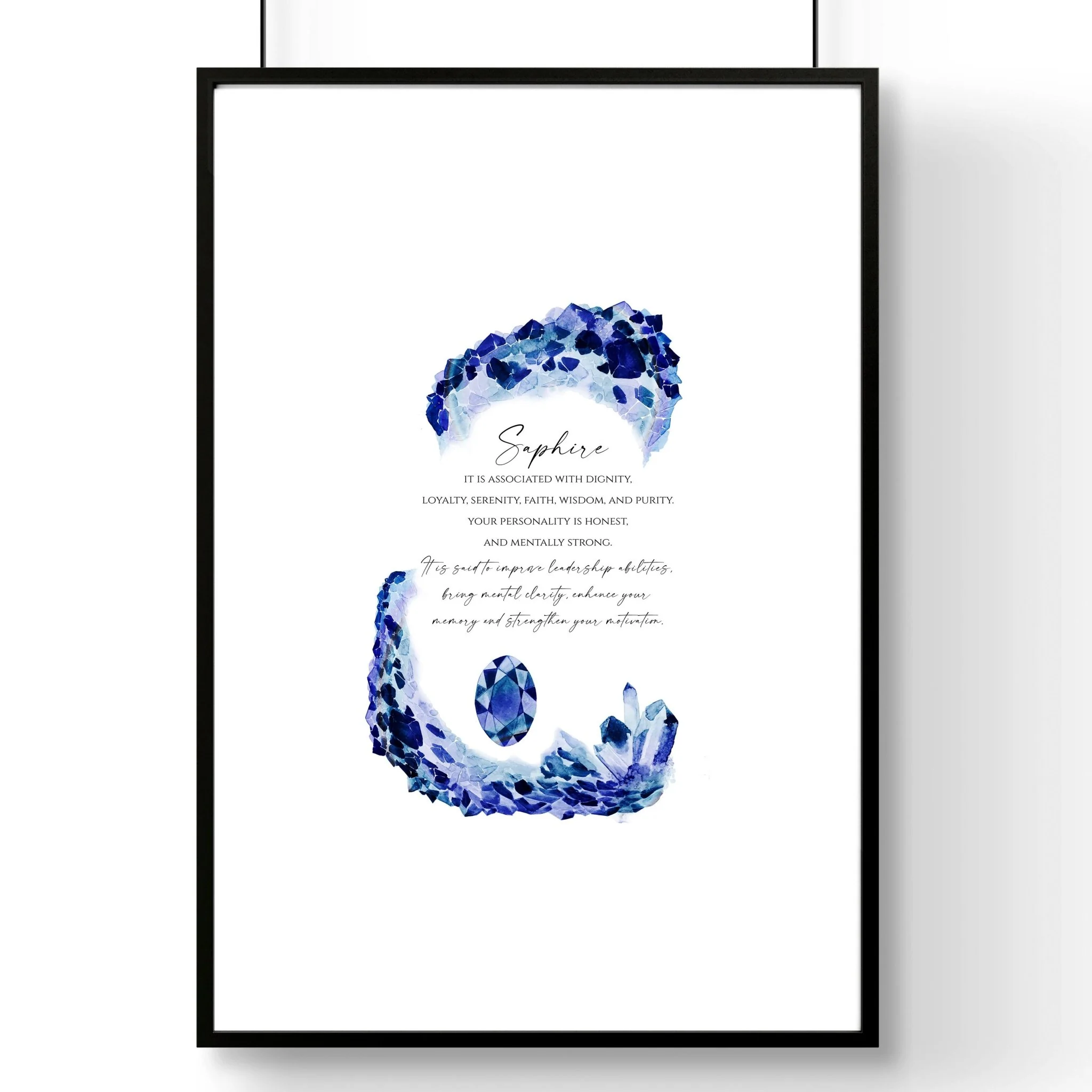 Sapphire Birthstone wall art print - Image 6