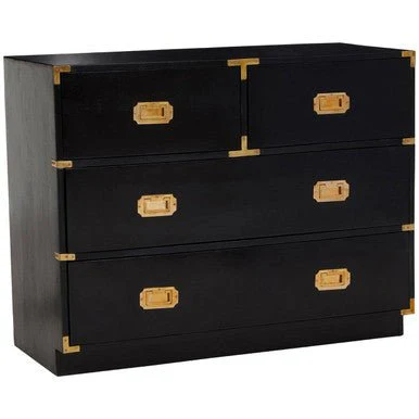 Sarter Four Drawer Black Mango Wood Chest - Image 6