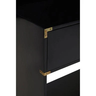 Sarter Two Drawer Black Mango Wood Console Table - Image 11