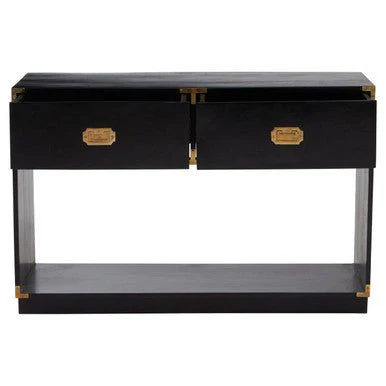 Sarter Two Drawer Black Mango Wood Console Table - Image 5